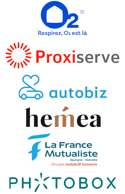 O2, Proxiserve, Autobiz, Hemea, La France Mutualiste, Photobox