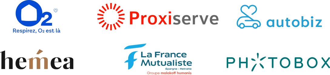 O2, Proxiserve, Autobiz, Hemea, La France Mutualiste, Photobox